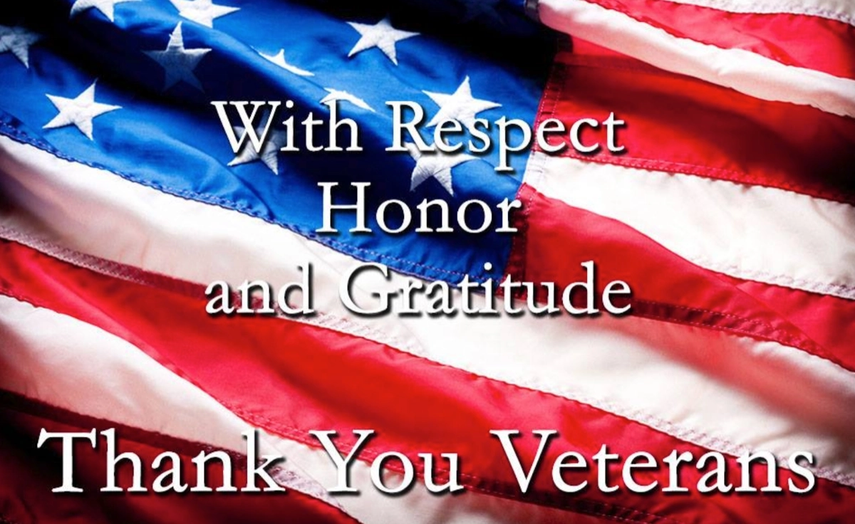 American flag with "Thank You Veterans" text.