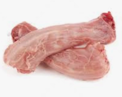 Raw chicken necks on white background.